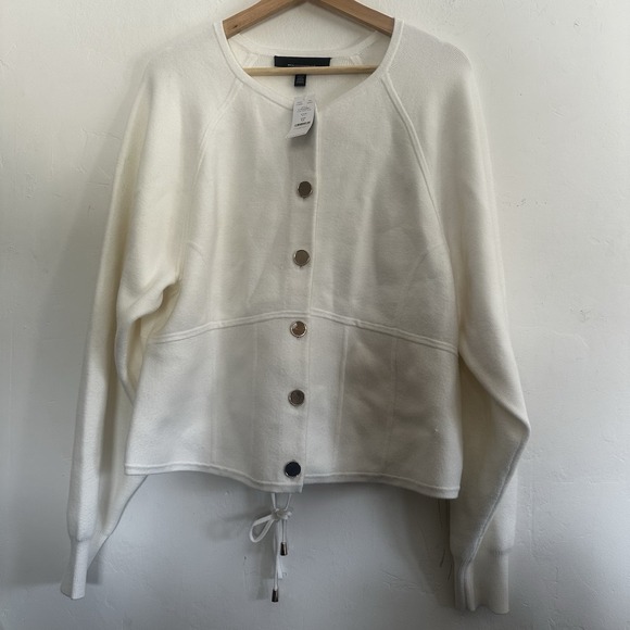White House Black Market Sweaters - White House Black Market Cardigan Sweater NWT‎ Style Corset Detail White XL $165